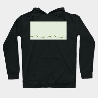 Downward Dog stick figure, green Hoodie